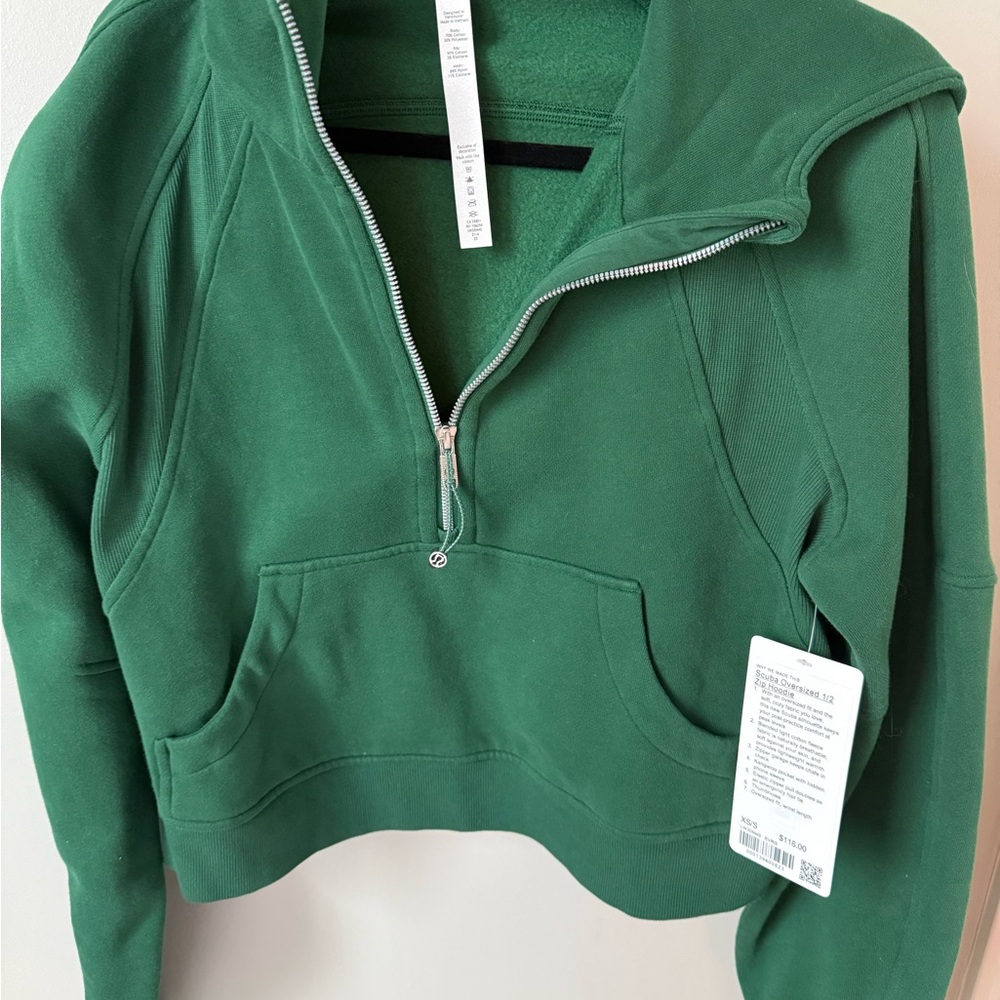 Lululemon scuba oversized 1/2 zip hoodie Women's evergreen